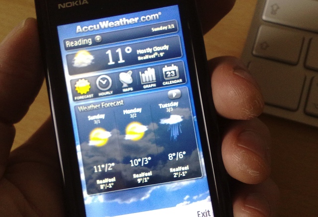 5800 running AccuWeather