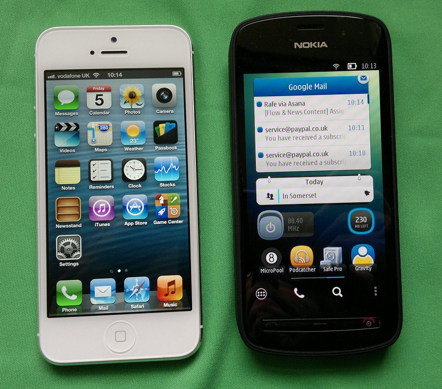 iPhone 5 and Nokia 808