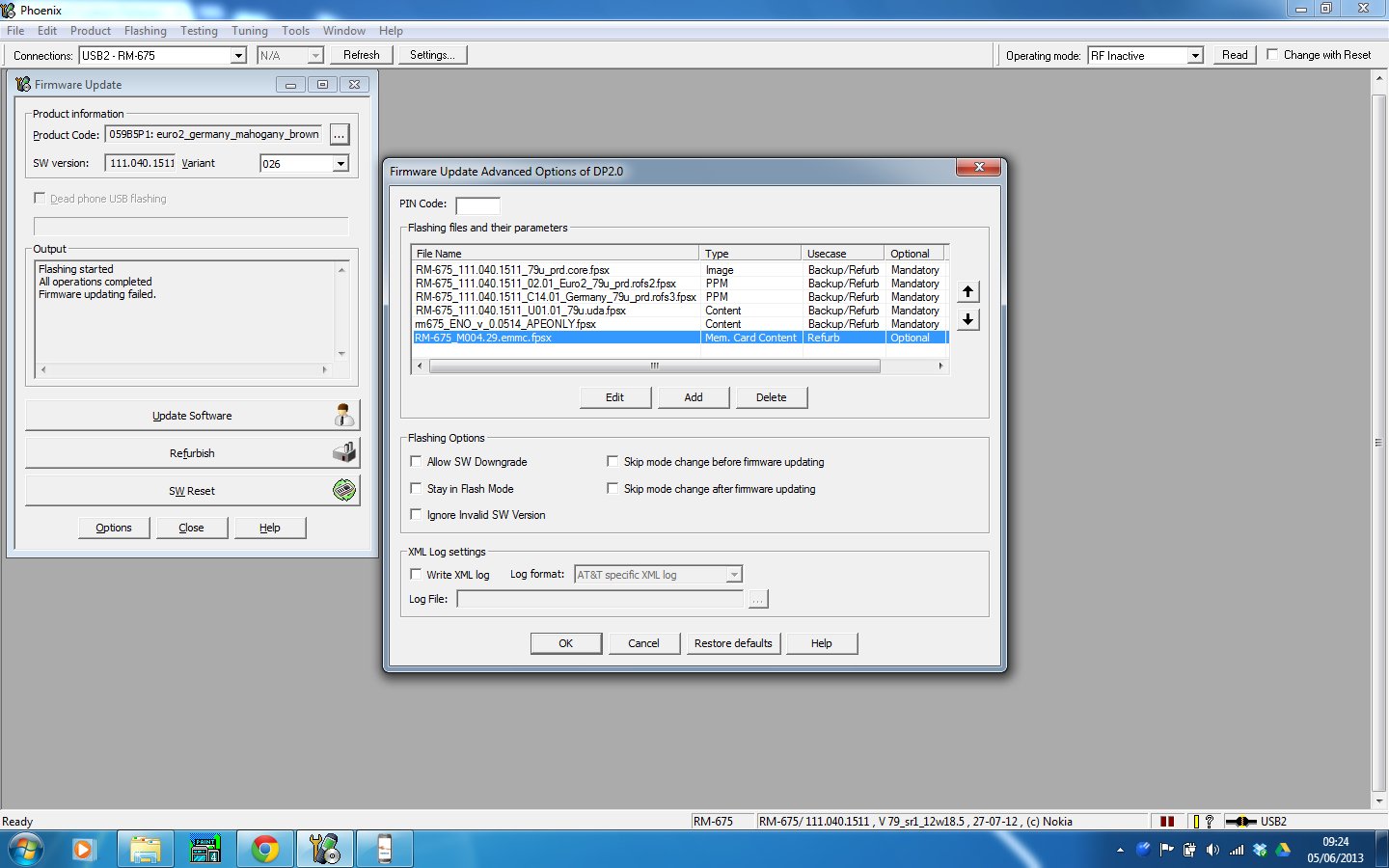 Delight custom firmware flashing screenshot