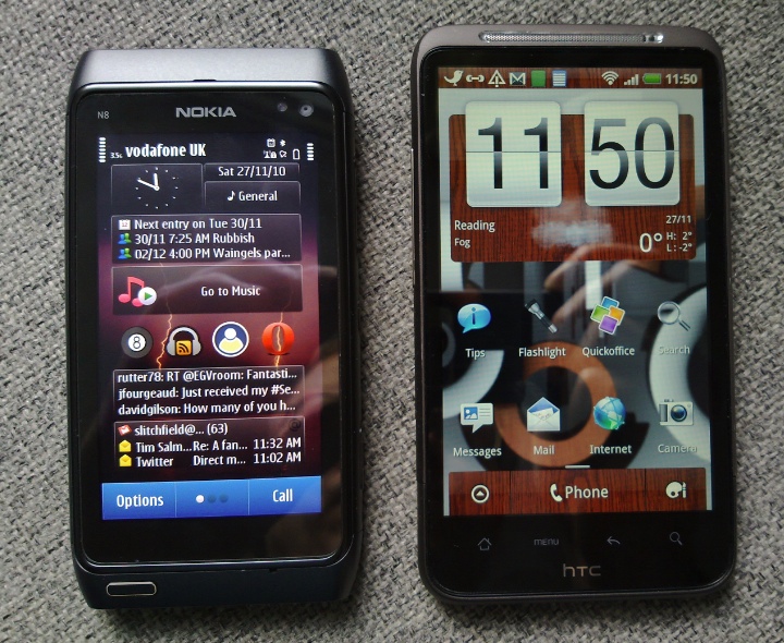Nokia N8 and HTC Desire HD