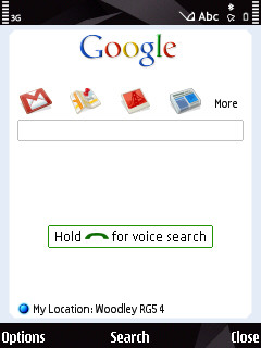 Screenshot of Google Mobile app in action