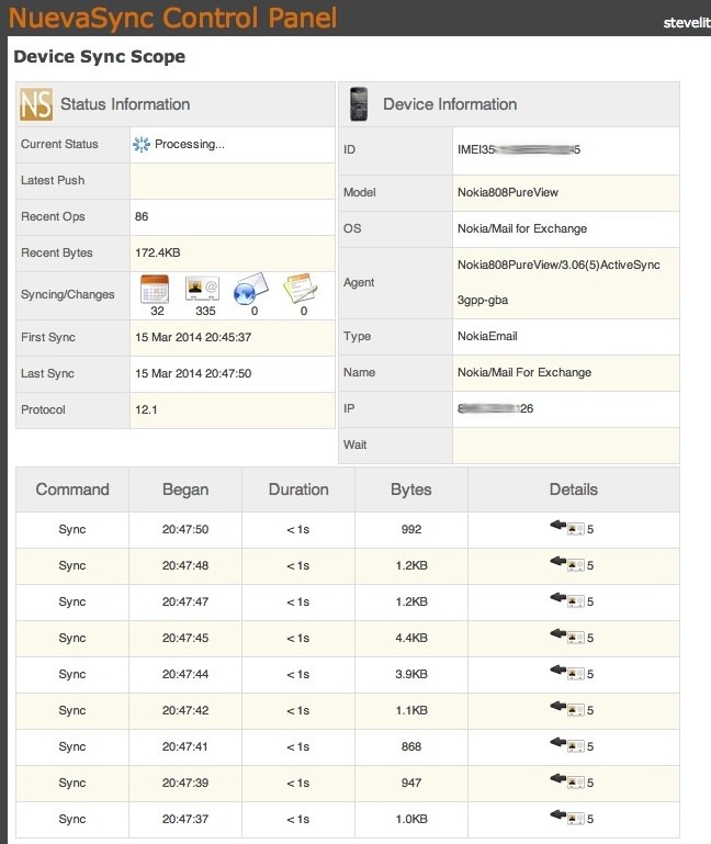 Screenshot, Nuevasync tutorial