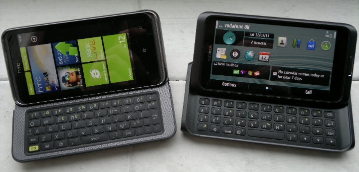 HTC 7 Pro vs Nokia E7