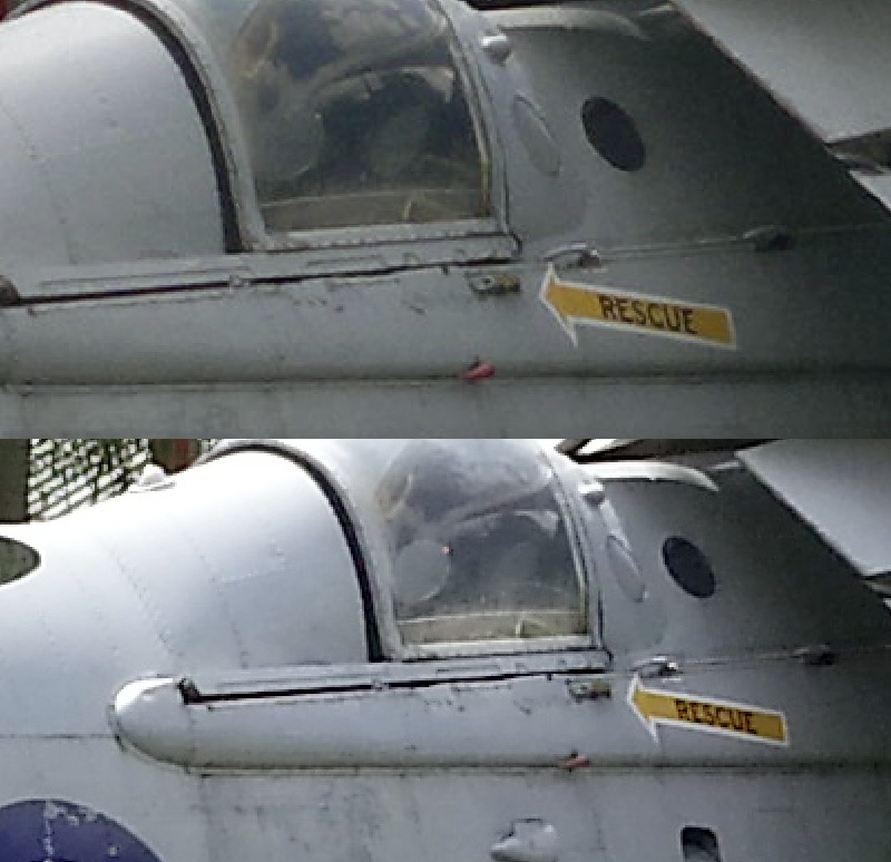 Appropriate cropped central detail, N8 on top, SGS III below