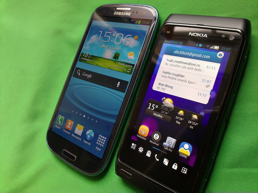 Samsung Galaxy S III and Nokia N8