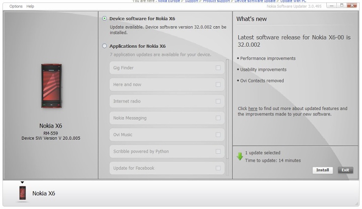 nokia x6 rm-559 firmware