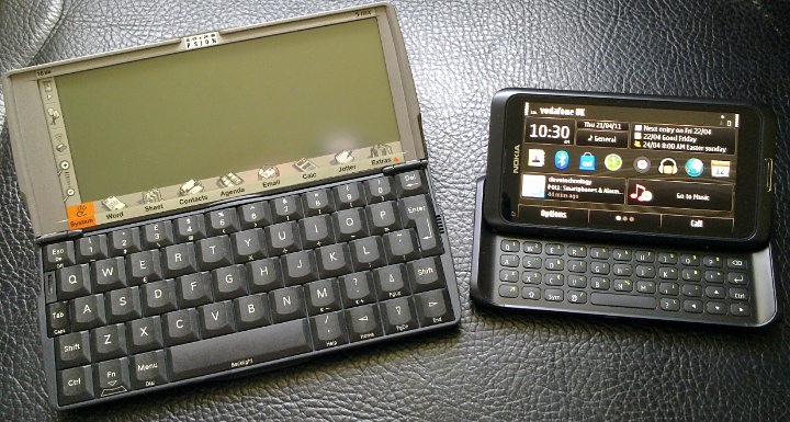 Psion Series 5mx and Nokia E7