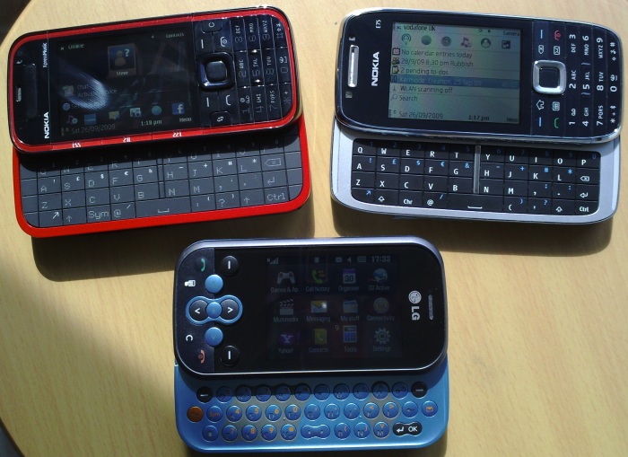 LG KS360, Nokia 5730 XpressMusic and Nokia E75