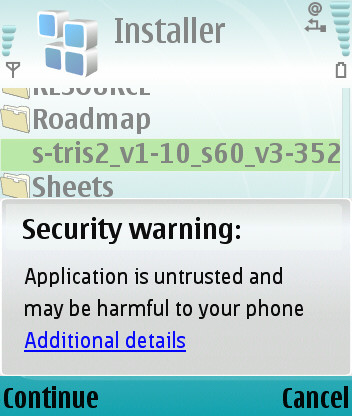 Screenshot during typical install