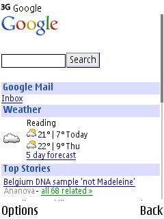 Weather feature screenshot