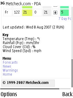 Weather feature screenshot