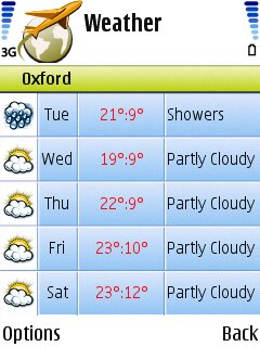Weather feature screenshot