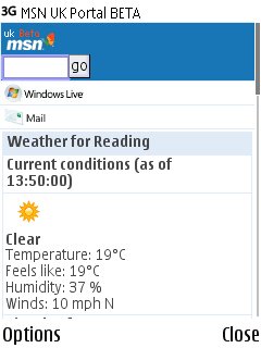 Weather feature screenshot