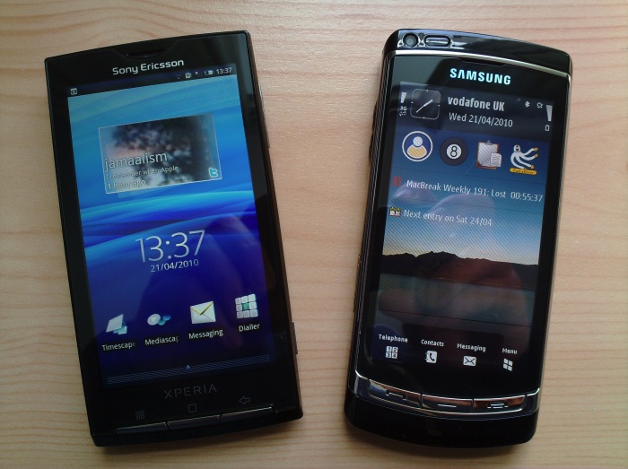 Sony Ericsson X10 and Samsung i8910 HD