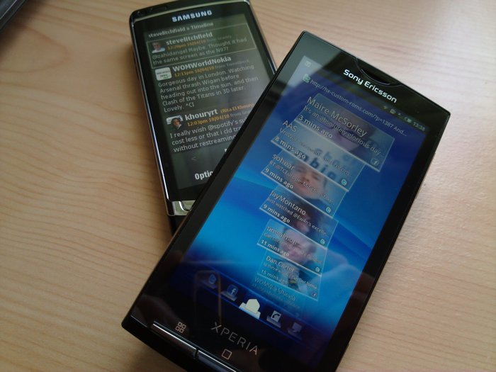 Sony Ericsson X10 and Samsung i8910 HD