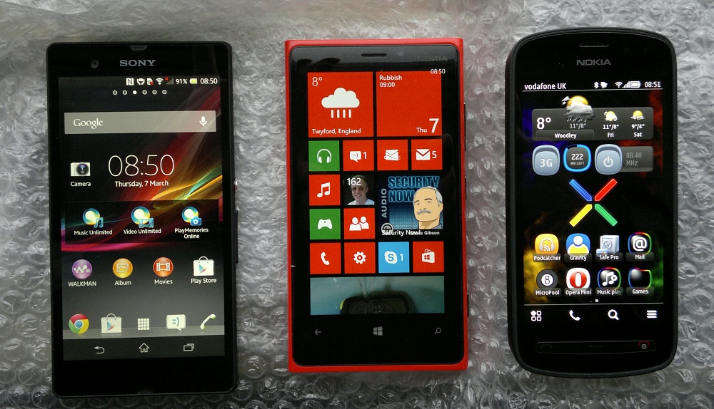 Xperia Z, Lumia 920, 808 PureView