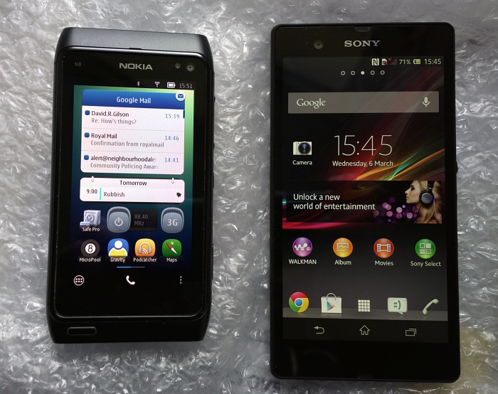 (2010) N8 and Xperia Z (2013)