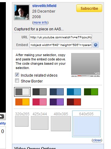 Choosing the embedded frame size