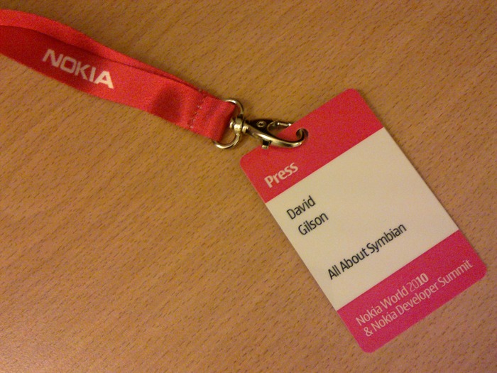 Attending Nokia World 2010 as press