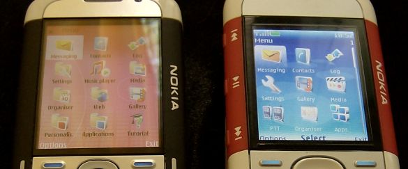 Nokia 5700 and 5300 menu screens