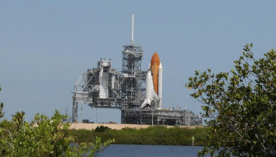 Space Shuttle on launchpad