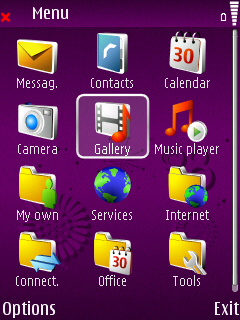 2008 Purple menu screen