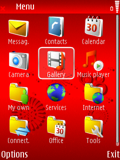 2008 Red menu screen