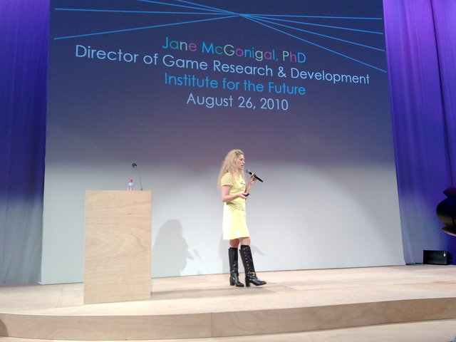 Jane McGonigal (PhD) at Speakers' Corner talking about making the world better through video gaming