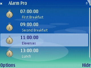 Alarm Pro for S60 3rd Edition screenshot