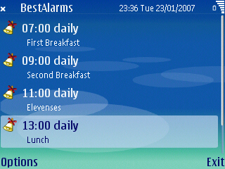 BestAlarms for S60 3rd Edition screenshot