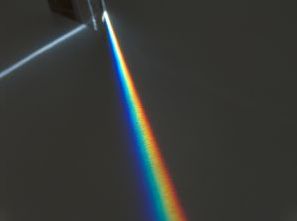 Prism splitting white light into its components
