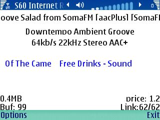 Screenshot of Internet Radio For S60 application