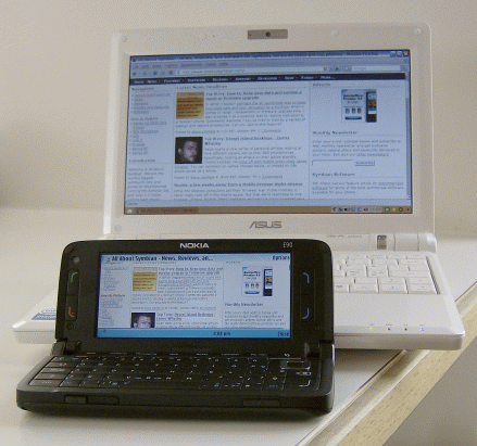 Asus EEE PC 900 and Nokia E90 Communicator web browsers