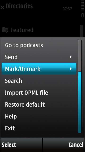 Podcasting Directory Menu