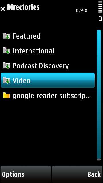 Imported podcasts directory