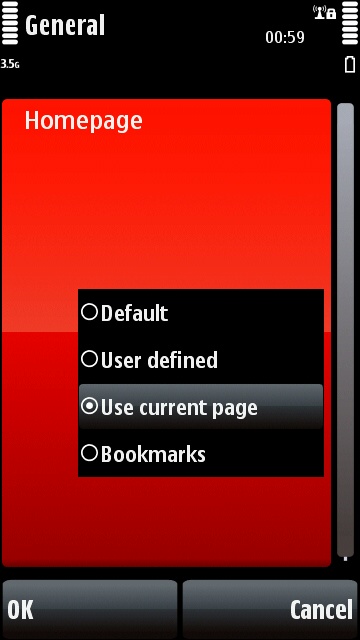Nokia 5800 browser settings
