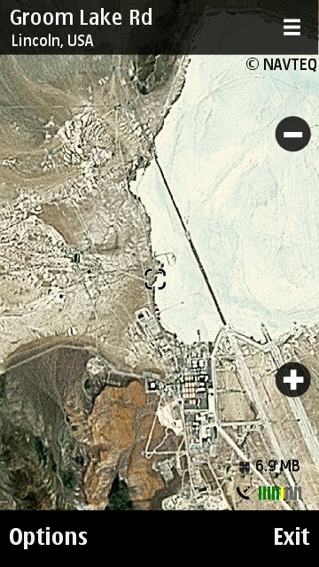 Area 51 on Nokia Maps close up view