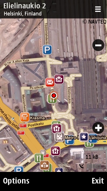Satellite navigation on the Nokia 5800