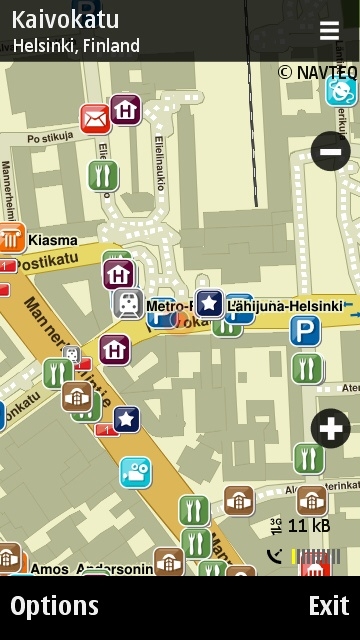 Satellite navigation on the Nokia 5800