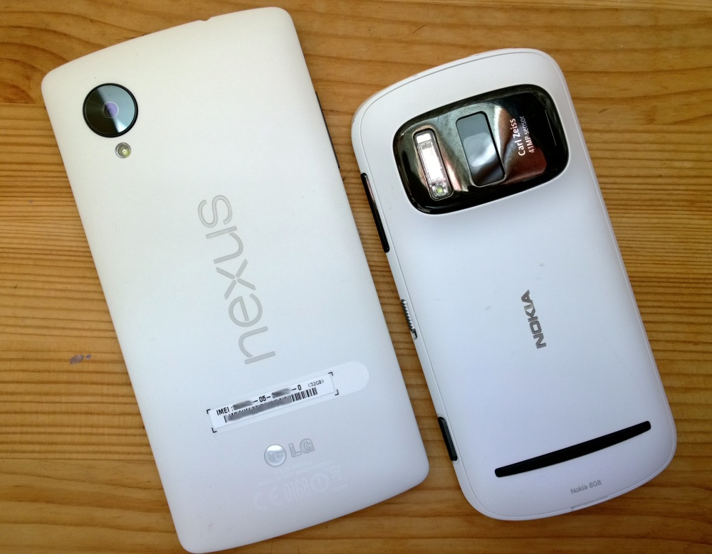 Nexus 5 and Nokia 808