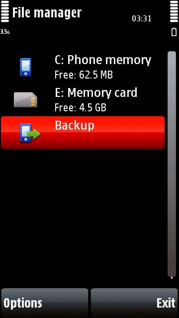 Nokia 5800 backup icon