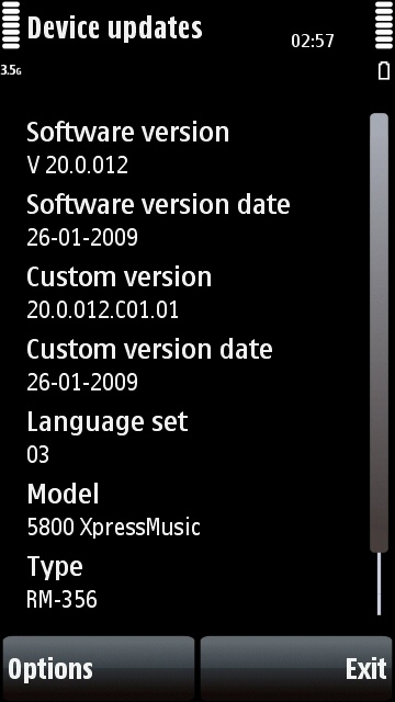 Nokia 5800 Receives V52 Firmware Update