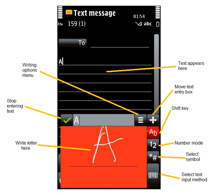 Nokia 5800 handwriting recognition