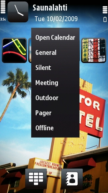 Nokia 5800 profiles menu