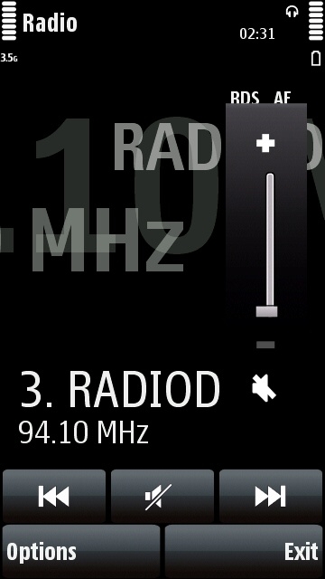 Nokia 5800 FM radio volume control