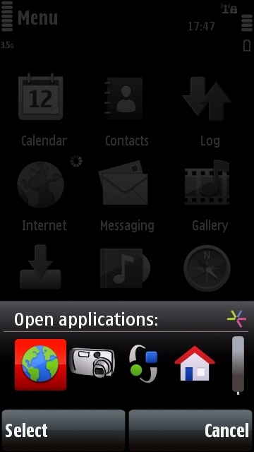 Nokia 5800 task switcher