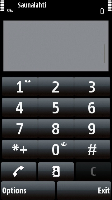 Nokia 5800 virtual keypad