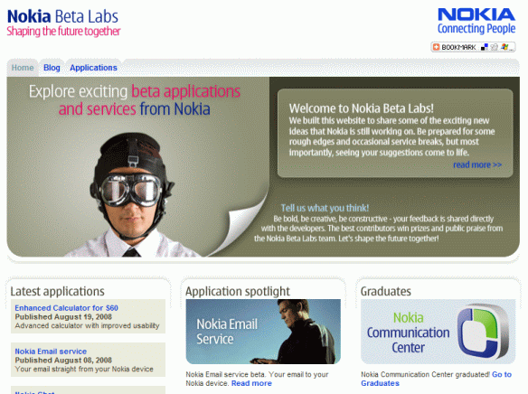 Nokia Beta Labs website