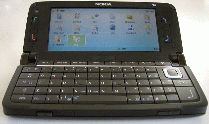 The Nokia E90 interface