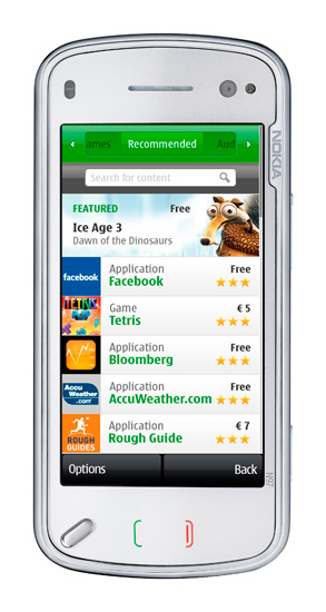 Nokia N97 with Ovi Store running